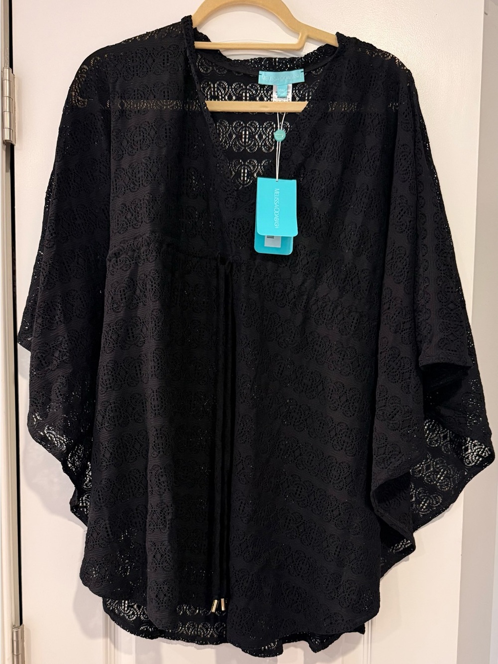Melissa Odabash Black Lace Tunic Top